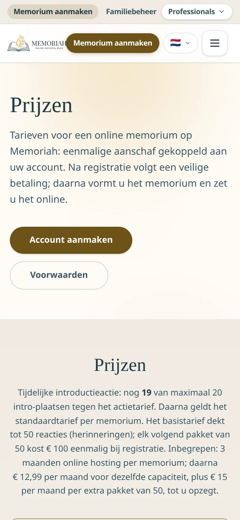 Prijzen, mobiel