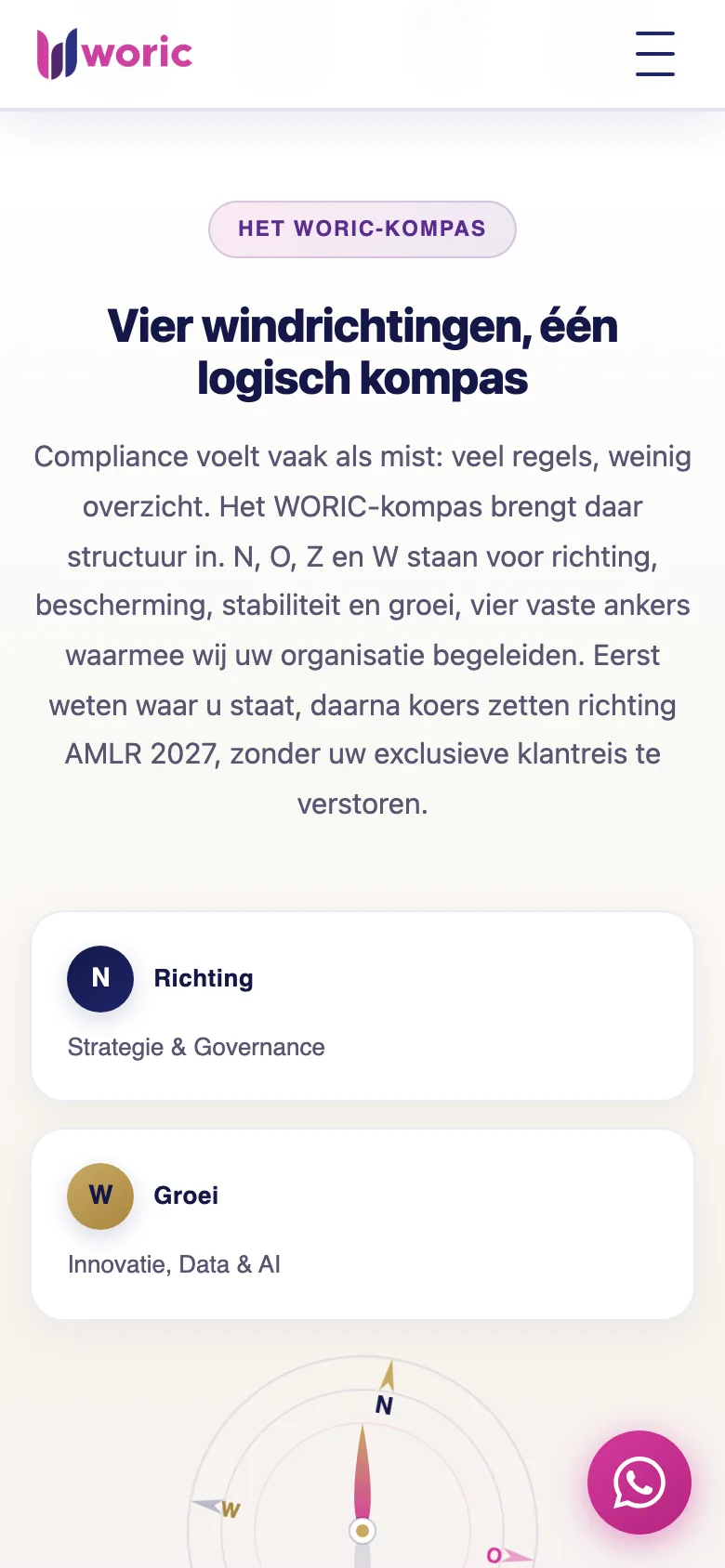 Het WORIC-kompas, mobiel